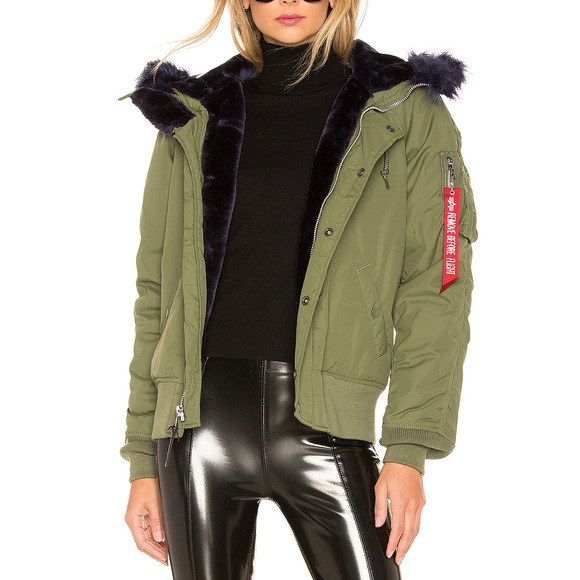 Alpha Industries N-2b Impact Green Nylon Parka With Faux Fur Trim Jacket Size S - Picture 1 of 5
